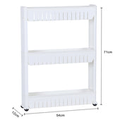 Lade das Bild in den Galerie-Viewer, Intirilife Rollwagen aus Kunststoff in Weiß - 54 x 12 x 71 cm - Nischenregal Lagergestell Küchenhalterung Gewürzregal zum Platz sparen für Alltagsgegenstände
