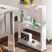 Lade das Bild in den Galerie-Viewer, Intirilife Rollwagen aus Kunststoff in Weiß - 54 x 12 x 71 cm - Nischenregal Lagergestell Küchenhalterung Gewürzregal zum Platz sparen für Alltagsgegenstände