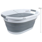 Lade das Bild in den Galerie-Viewer, Intirilife faltbarer Wäschekorb aus Kunststoff und Silikon - 61.5 x 44 x 27 cm - platzsparend mit Griffen - 36L