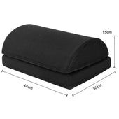 Lade das Bild in den Galerie-Viewer, Intirilife Fußstütze Fußablage mit Memory Schaum und Überzug in Schwarz - 44 x 30 x 15 cm - Fußkissen Höhenverstellbar Ergonomisch Stützkissen Fußbank für Büro Home Office