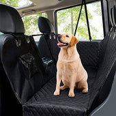 Lade das Bild in den Galerie-Viewer, Intirilife Hundedecke für Auto Rückbank in Schwarz - 134.6 x 44.5 x 58 cm - Flexibler Wasserabweisender Rückbankbezug für PKW Haustier Schondecke mit Netzgitter und Tasche