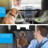 Lade das Bild in den Galerie-Viewer, Intirilife Hundedecke für Auto Rückbank in Schwarz - 134.6 x 44.5 x 58 cm - Flexibler Wasserabweisender Rückbankbezug für PKW Haustier Schondecke mit Netzgitter und Tasche