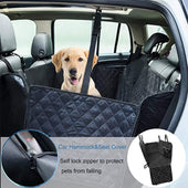 Lade das Bild in den Galerie-Viewer, Intirilife Hundedecke für Auto Rückbank in Schwarz - 134.6 x 44.5 x 58 cm - Flexibler Wasserabweisender Rückbankbezug für PKW Haustier Schondecke mit Netzgitter und Tasche