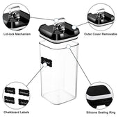 Lade das Bild in den Galerie-Viewer, Intirilife 7-teiliges Vorratsdosen Set luftdichte Aufbewahrungsboxen in Schwarz - 9.6 x 10.4 / 15.2 / 20.3 / 30.4 cm - Frischhalte Behälter Dosen Organizer für Küche Vorratskammer Speisekammer