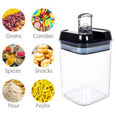 Lade das Bild in den Galerie-Viewer, Intirilife 7-teiliges Vorratsdosen Set luftdichte Aufbewahrungsboxen in Schwarz - 9.6 x 10.4 / 15.2 / 20.3 / 30.4 cm - Frischhalte Behälter Dosen Organizer für Küche Vorratskammer Speisekammer