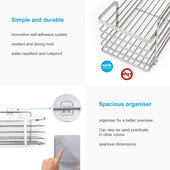 Lade das Bild in den Galerie-Viewer, Intirilife selbstklebende Duschablage Badhalterung in Silber - 32 x 14 x 10.5 cm - Shampoohalterung Duschablage Badezubehörkorb Gewürzregal