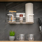 Lade das Bild in den Galerie-Viewer, Intirilife selbstklebende Duschablage Badhalterung in Silber - 32 x 14 x 10.5 cm - Shampoohalterung Duschablage Badezubehörkorb Gewürzregal