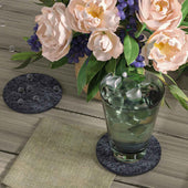 Lade das Bild in den Galerie-Viewer, Intirilife 10x Untersetzer aus Filz mit Holzhalterung in Dunkel Grau - Untersetzer 9.9 x 0.5 cm - Halterung 11.9 x 6.6 cm - Glas Getränke Flaschen Untersetzer für Tassen Schüsseln und mehr