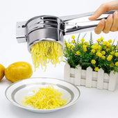 Lade das Bild in den Galerie-Viewer, Intirilife Kartoffelpresse Spätzlepresse aus Edelstahl in Silber - 26.6 x 9.3 x 6.8 cm - Kartoffel Stampfer Presse Sieb für Obst Gemüse Spätzle Spaghettieeis