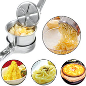 Lade das Bild in den Galerie-Viewer, Intirilife Kartoffelpresse Spätzlepresse aus Edelstahl in Silber - 26.6 x 9.3 x 6.8 cm - Kartoffel Stampfer Presse Sieb für Obst Gemüse Spätzle Spaghettieeis