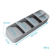 Lade das Bild in den Galerie-Viewer, Intirilife Besteckkasten Schubladen Organizer aus Kunsstoff in Grau - 40 x 11 x 5.5 cm - Einsatz für Schubladen für Besteck Kochutensilien uvm