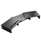 Lade das Bild in den Galerie-Viewer, Intirilife 3-teilige Bildschirmständer längenverstellbarer Schreibtischständer in Schwarz - 74 (104) x 27 x 10 cm - Bildschirmerhöhung mit Handyhalterung für Computer TV Laptop im Büro oder Zuhause