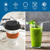 Lade das Bild in den Galerie-Viewer, Intirilife wiederverwendbarer biegbarer Silikonstrohhalm mit 25 cm Länge in Grau - Mit Reinigungsbürste und tragbarer Aufbewahrungsbox in Weiß