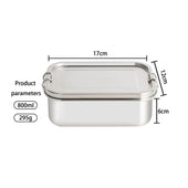 Lade das Bild in den Galerie-Viewer, Intirilife Lunchbox Bentobox Aufbewahrungsbox aus Edelstahl in Silber mit 550 ml Füllmenge Auslaufsicher - 17 x 12 x 6 cm - Brot Dose Box Behälter zum Transportieren von Essen Snacks und mehr
