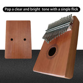 Lade das Bild in den Galerie-Viewer, Intirilife Kalimba mit 17-Tasten Daumenpiano Set aus Mahagoniholz in Dunkelbraun - 22 x 18 x 6 cm - Für unterhaltsames Musizieren Unterwegs oder Zuhause