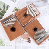 Lade das Bild in den Galerie-Viewer, Intirilife Kalimba mit 17-Tasten Daumenpiano Set aus Mahagoniholz in Dunkelbraun - 22 x 18 x 6 cm - Für unterhaltsames Musizieren Unterwegs oder Zuhause