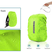 Lade das Bild in den Galerie-Viewer, Intirilife Rucksack Regenschutz Regenhülle für Rucksäcke mit bis zu 55L Volumen in Gelb - 20-35 x 19-23 x 53-65 cm - Wasserabweisend mit Reflektor Streifen