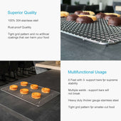 Lade das Bild in den Galerie-Viewer, Intirilife Abkühlgitter Backrost aus Edelstahl in Silber mit 42 x 29.5 cm Größe - Kuchen Abkühl Gitter Backgitter zum Backen Grillen und Auskühlen