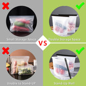 Lade das Bild in den Galerie-Viewer, Intirilife 4x Lebensmittelbeutel aus Silikon mit 1L Füllmenge in mehreren Farben - 24 x 19 x 3 cm - Wiederverwendbar mit Zip Verschluss spülmaschinengeeignet Hält Ihre Lebensmittel länger frisch