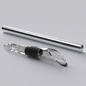 Lade das Bild in den Galerie-Viewer, Intirilife Weinkühlstab aus Edelstahl mit Ausgießer in Silber - 21 x 3.8 cm - 2 teiliges Set Wein Kühler Verschluss Zubehör für exzellenten Weingenuss ohne zu Verschütten