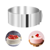 Lade das Bild in den Galerie-Viewer, Intirilife Kuchenring Kuchenform Tortenring aus Edelstahl in Silber - 16 x 6 cm - Verstellbare Ringform für Schicht Kuchen Torten Der ideale Küchenhelfer für Hobby- und Profibäcker