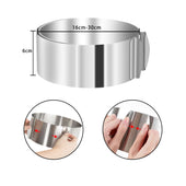 Lade das Bild in den Galerie-Viewer, Intirilife Kuchenring Kuchenform Tortenring aus Edelstahl in Silber - 16 x 6 cm - Verstellbare Ringform für Schicht Kuchen Torten Der ideale Küchenhelfer für Hobby- und Profibäcker