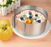 Lade das Bild in den Galerie-Viewer, Intirilife Kuchenring Kuchenform Tortenring aus Edelstahl in Silber - 16 x 6 cm - Verstellbare Ringform für Schicht Kuchen Torten Der ideale Küchenhelfer für Hobby- und Profibäcker