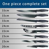 Lade das Bild in den Galerie-Viewer, Intirilife 17-teiliges Set Küchenmesser mit Messerblock und Schärfer Sparschäler multifunktionale Schere und Messer - 36 x 11.5 x 23.5 cm - Zum Schneiden Schälen und auch Knacken von Walnüssen