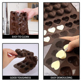 Lade das Bild in den Galerie-Viewer, Intirilife 10-teiliges Backformen Set mit verschiedene Silikon Pralinenformen und mit Spatel - Formengrößen zwischen 21 x 10 cm - Anti-Haft Förmchen zum Backen und Herstellen von Desserts Pralinen