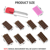 Lade das Bild in den Galerie-Viewer, Intirilife 10-teiliges Backformen Set mit verschiedene Silikon Pralinenformen und mit Spatel - Formengrößen zwischen 21 x 10 cm - Anti-Haft Förmchen zum Backen und Herstellen von Desserts Pralinen