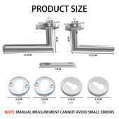 Lade das Bild in den Galerie-Viewer, Intirilife Türklinken Set mit Schrauben - Beidseitige Edelstahl Türgriffe in Silber für eine Tür - 13 x 7 x 5.3 cm - Türdrücker für jegliche Art von Innentüren Drückergarnitur Türbeschlag