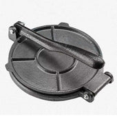 Lade das Bild in den Galerie-Viewer, Intirilife Tortillapresse Empanadapresse aus Eisen in Schwarz - 18.5 cm Durchmesser - Zum Formen von Teigwaren wie flaches Brot Pizzateig Tortillas und Ähnliches