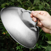 Lade das Bild in den Galerie-Viewer, Intirilife 2x Schmelzkuppel Schmelzglocke aus Edelstahl in Silber - 22.5 x 10 cm - Burger Glocke Grill Haube Abdeckhaube zum besseren Braten von Fleisch Dämpfen von Gemüse und Schmelzen von Käse