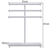 Lade das Bild in den Galerie-Viewer, Intirilife 3-stufiger Schmuckbaum Schmuckständer aus Eisen in Weiß - 31 x 10 x 41 cm - Präsentationsständer für Ketten Armbänder zum Ablegen und Aufbewahren von Accessoires oder Schmuck