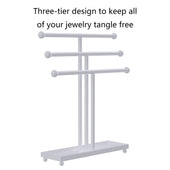 Lade das Bild in den Galerie-Viewer, Intirilife 3-stufiger Schmuckbaum Schmuckständer aus Eisen in Weiß - 31 x 10 x 41 cm - Präsentationsständer für Ketten Armbänder zum Ablegen und Aufbewahren von Accessoires oder Schmuck