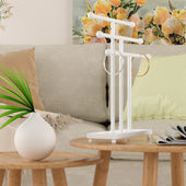 Lade das Bild in den Galerie-Viewer, Intirilife 3-stufiger Schmuckbaum Schmuckständer aus Eisen in Weiß - 31 x 10 x 41 cm - Präsentationsständer für Ketten Armbänder zum Ablegen und Aufbewahren von Accessoires oder Schmuck