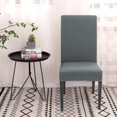 Lade das Bild in den Galerie-Viewer, Intirilife 1x Elastischer Stuhlhusse Stuhlüberzug in GRAU mit 38 - 45 cm Sitzfläche und 45 - 65 cm Lehnenhöhe - Für Partys Hochzeiten Hotels oder Zuhause im Esszimmer