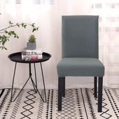 Lade das Bild in den Galerie-Viewer, Intirilife 1x Elastischer Stuhlhusse Stuhlüberzug in GEMUSTERT GRAU mit 38 - 45 cm Sitzfläche und 45 - 65 cm Lehnenhöhe - Für Partys Hochzeiten Hotels oder Zuhause im Esszimmer
