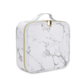 Lade das Bild in den Galerie-Viewer, Intirilife Make Up Tasche in Marmor Optik Grau - Weiß - 26 x 23.4 x 9.5 cm - Kosmetikbeutel mit anpassbaren Innenfächern - Zum Verstauen von Schmink- Hygieneartikeln Schmuck