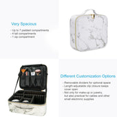 Lade das Bild in den Galerie-Viewer, Intirilife Make Up Tasche in Marmor Optik Grau - Weiß - 26 x 23.4 x 9.5 cm - Kosmetikbeutel mit anpassbaren Innenfächern - Zum Verstauen von Schmink- Hygieneartikeln Schmuck