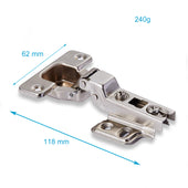 Lade das Bild in den Galerie-Viewer, Intirilife 4-teiliges Set verdeckte Türscharniere aus silbernem Edelstahl - 11 x 6 x 2.5 cm - Für angenehmes Öffnen und Schließen von Türen ohne aufzufallen