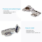 Lade das Bild in den Galerie-Viewer, Intirilife 4-teiliges Set verdeckte Türscharniere aus silbernem Edelstahl - 11 x 6 x 2.5 cm - Für angenehmes Öffnen und Schließen von Türen ohne aufzufallen