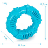 Lade das Bild in den Galerie-Viewer, Intirilife Hunde Kauspielzeug 12.5 x 4 cm Kauring aus blauem Gummi zur spielerischen Zahnpflege und Erfüllung interaktiver Bedürfnisse Hundespielzeug für großer und kleiner Hunde