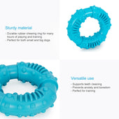 Lade das Bild in den Galerie-Viewer, Intirilife Hunde Kauspielzeug 12.5 x 4 cm Kauring aus blauem Gummi zur spielerischen Zahnpflege und Erfüllung interaktiver Bedürfnisse Hundespielzeug für großer und kleiner Hunde