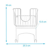 Lade das Bild in den Galerie-Viewer, Intirilife Bügeleisenhalter Bügelbretthalter Wandmontage Halterung aus Edelstahl in Weiß - 20.3 x 13.5 x 30 cm - Zum Bohren inkl. Schrauben und Dübel platzsparend Aufbewahrungskorb
