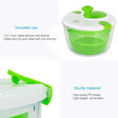 Lade das Bild in den Galerie-Viewer, Intirilife Salatschleuder Salattrockner aus Kunststoff in Grün mit 25 x 21.5 cm Größe - Küchenhelfer mit Kurbel zum Waschen von Salat oder Gemüse