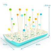 Lade das Bild in den Galerie-Viewer, Intirilife Abtropfgitter Trockenständer für Babyflaschen und Accessoires in Blau - Weiß - 30 x 19 x 20.4 cm - Zum schnellen und unkomplizierten Trocknen in der eigenen Küche