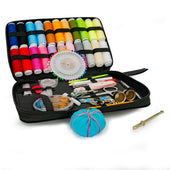 Lade das Bild in den Galerie-Viewer, Intirilife 126-teiliges Nähset in Schwarz - 21 x 14.5 x 5.5 cm - Näh Zubehör Zeug für Anfänger und Profis zum Nähen für Zuhause und Unterwegs Nähkästchen Tasche