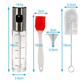 Lade das Bild in den Galerie-Viewer, Intirilife 4-teiliges Ölsprüher Set Sprühflasche 100 ml Füllmenge - 3.9 x 18 cm - Set mit Backpinsel, Flaschenbürste und Öltrichter - Zum Kochen Grillen BBQ Salate Pasta für Öl oder Essig
