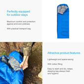 Lade das Bild in den Galerie-Viewer, Intirilife Schlafsack geeignet für 15 - 20 Grad aus blauem Polyester - 200 x 70 cm - Hüttenschlafsack mit Tasche für Outdoor Aktivitäten Camping Rucksackreisen Wandern für Erwachsene und Kinder